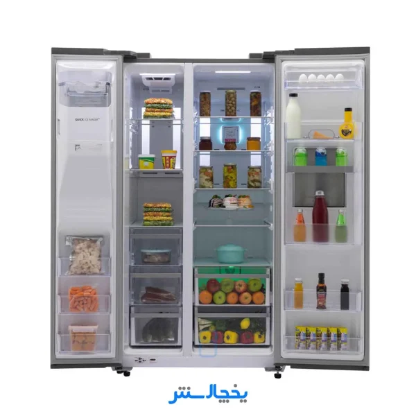 یخچال فریزر ساید بای ساید اسنوا مدل S2DI-S110 سری آدینا سفید متالیک - تصویر 2