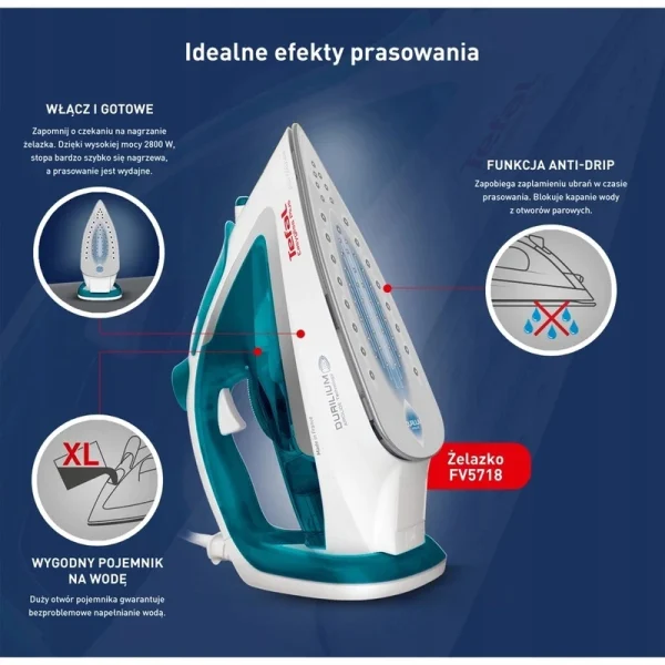 اتو بخار تفال FV5718 آبی - تصویر 6