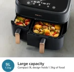 سرخکن دوقلو فیلیپس NA350 ظرفیت 9 لیتری (3+6 لیتر) - Image 5